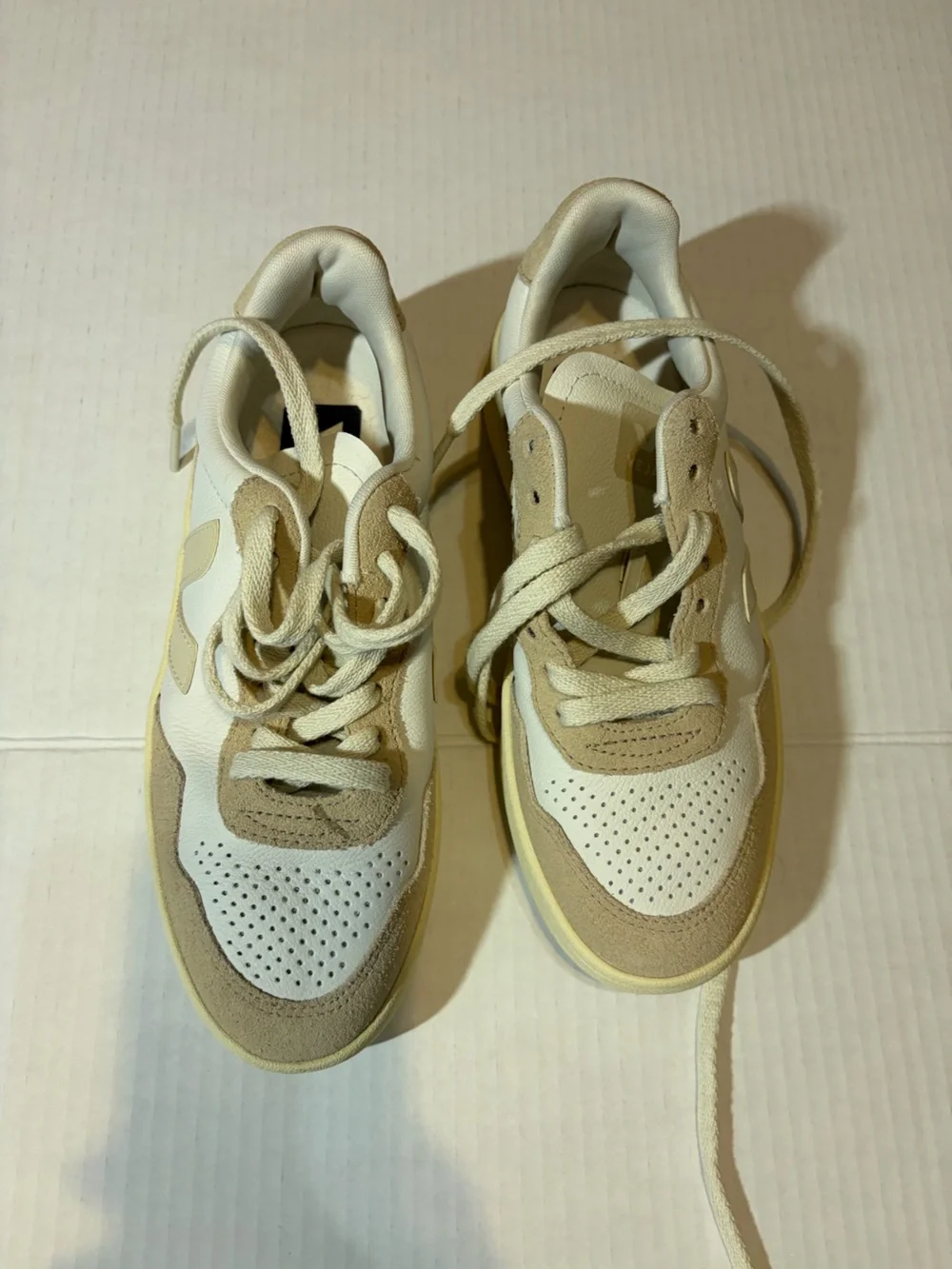Veja Low-Top Sneakers in Cream and Beige